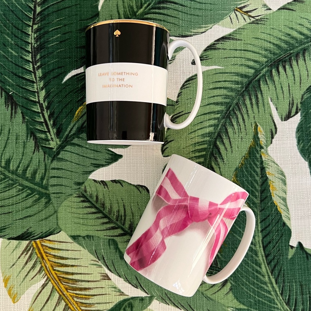Kate Spade • Lenox • Take a Bow & Leave Something To the Imagination Mugs • S/2